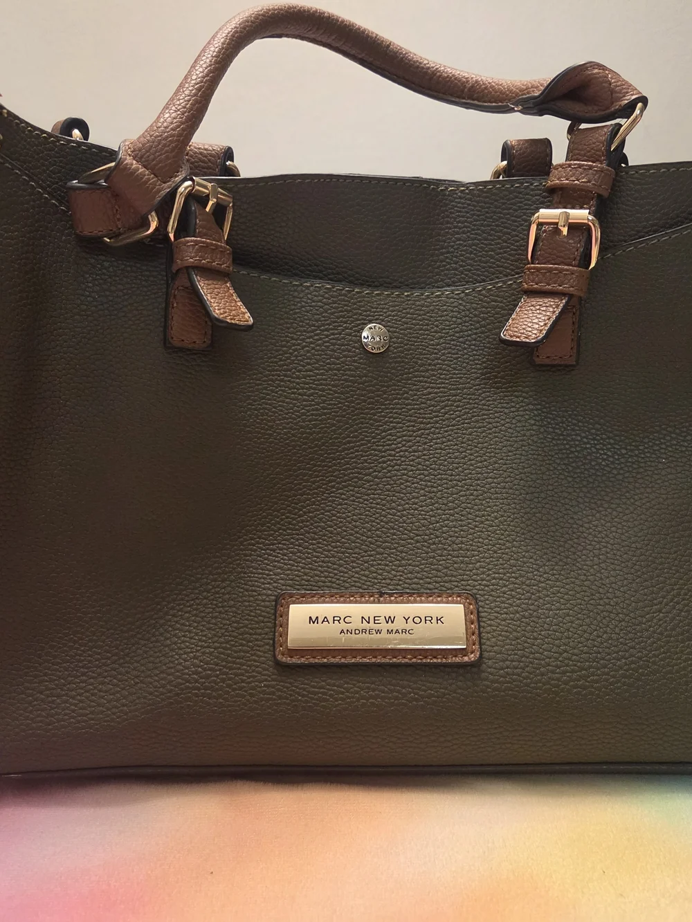Marc New York Olive Green Leather Tote Purse